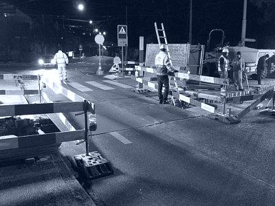 Nachteinsatz Querung Landvogt Waser-Strasse