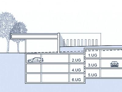 Querschnitt Tiefgarage