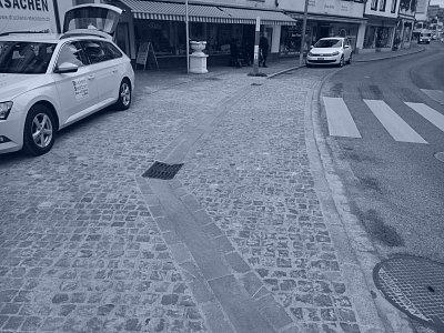 neuer gepflästerter Gehwegbereich, Seestrasse Steckborn