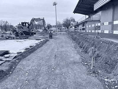 Erdarbeiten Tribünenstufen