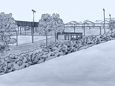 Sportanlage Berg Visu ohne Lärmschutzwand